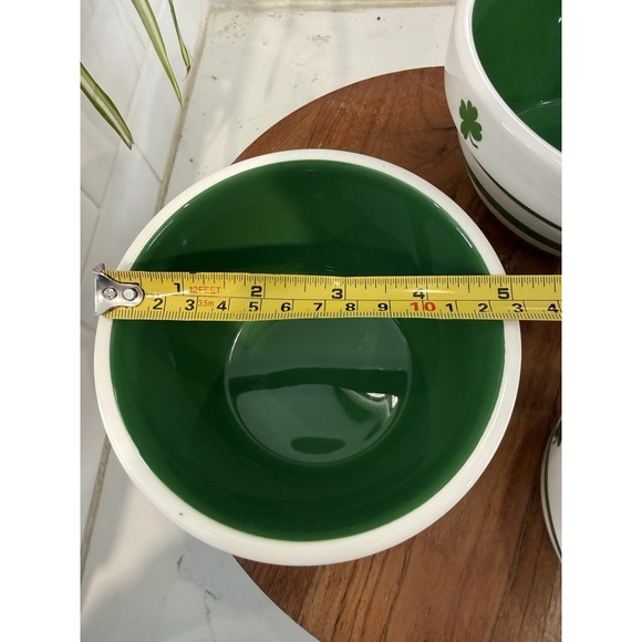 Rae Dunn Mugs St. Patrick's Day (2) and Terramoto Stacking Bowls (3) White/Green - Picture 13 of 16